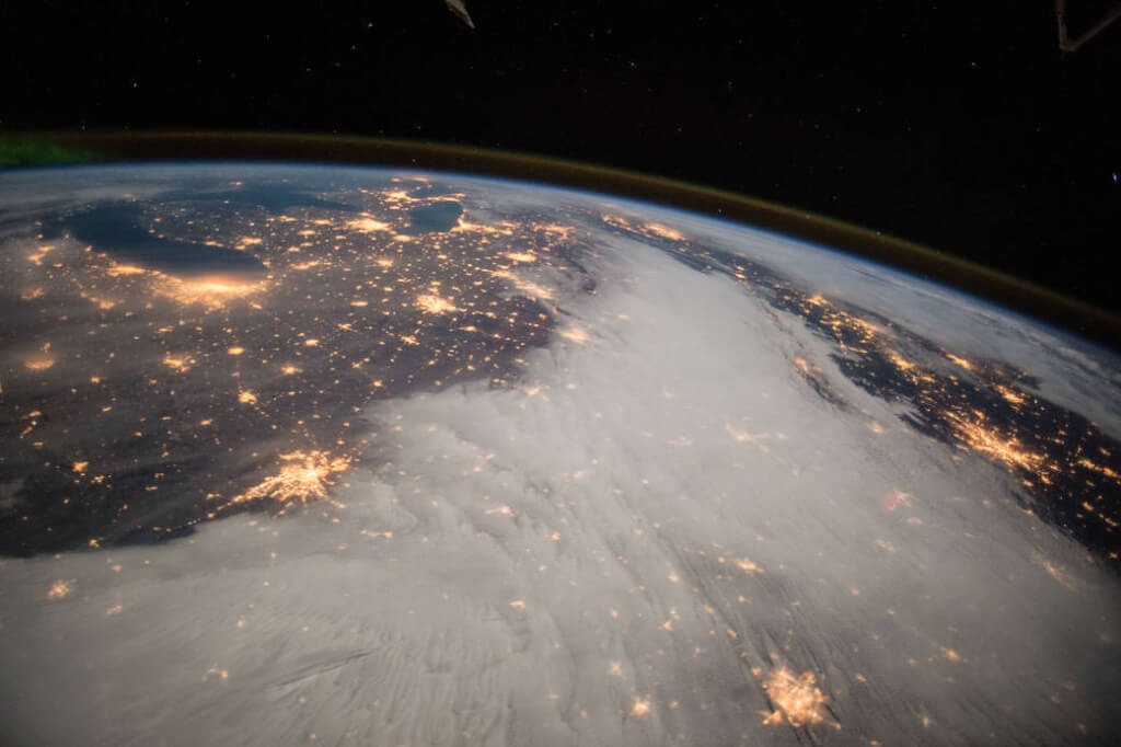 Вид Больших Озер и центральной части США с  Международной космической станции Фото: NASA