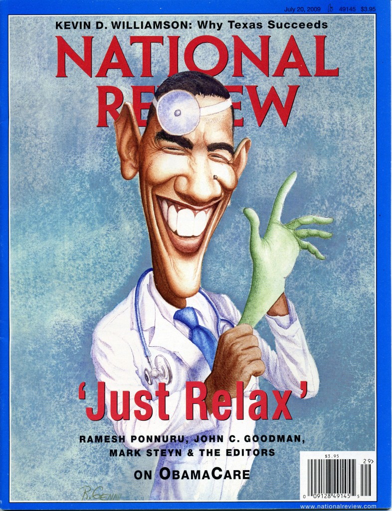 Скандальная обложка National Review с карикатурой на Барака Обаму авторства Романа Генна