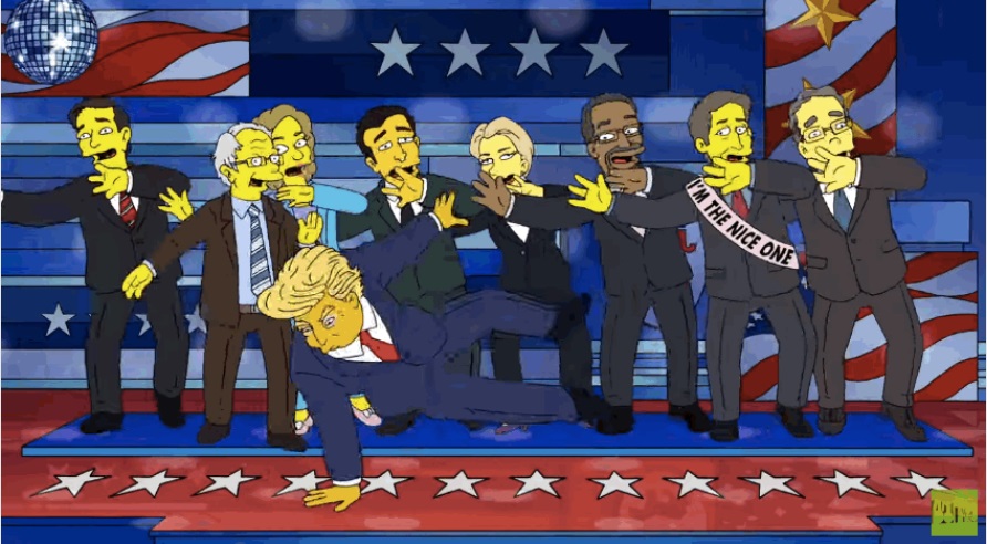 Кандидаты от Республиканской партии появились в ролике "Симпсонов". Фото: кадр видео