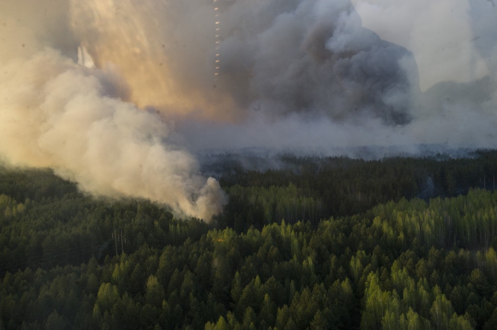 Пожар в чернобыльской зоне. Фото: kmu.gov.ua