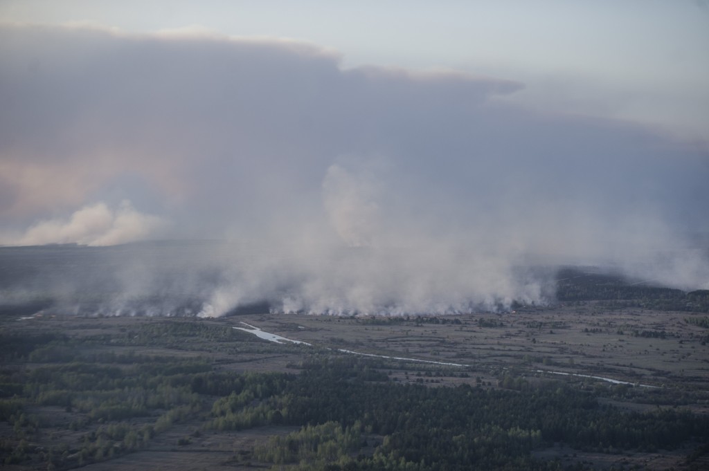 Пожар в чернобыльской зоне. Фото: kmu.gov.ua
