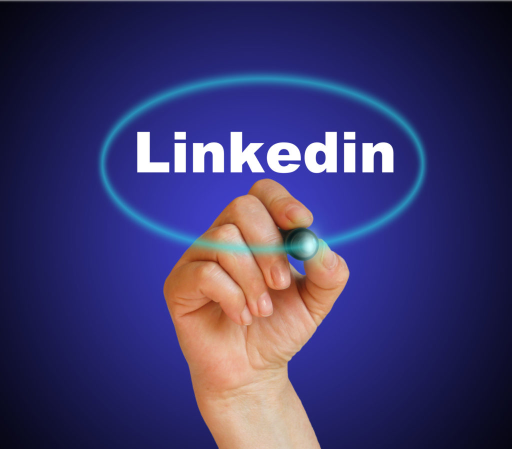 writing word ' Linkedin ' with marker on gradient background made in 2d software