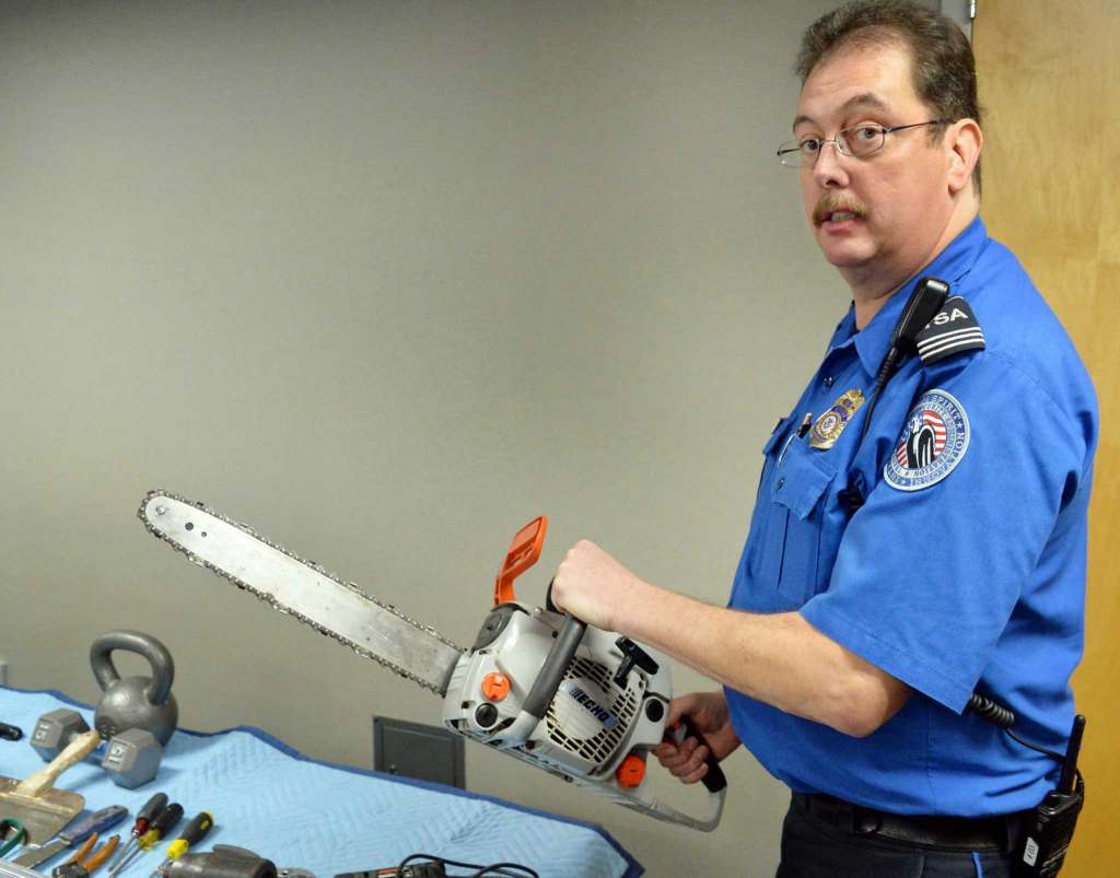 TSA staff seized the chainsaw from the passenger’s hand bag. Photo: instagram.com/tsa/
