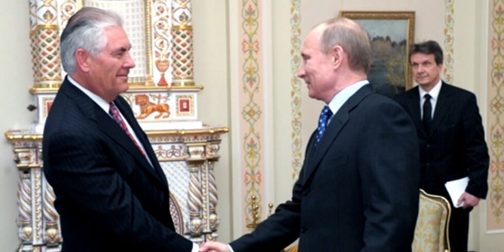 Тиллерсон и Путин. Фото: Пресс-служба правительства РФ