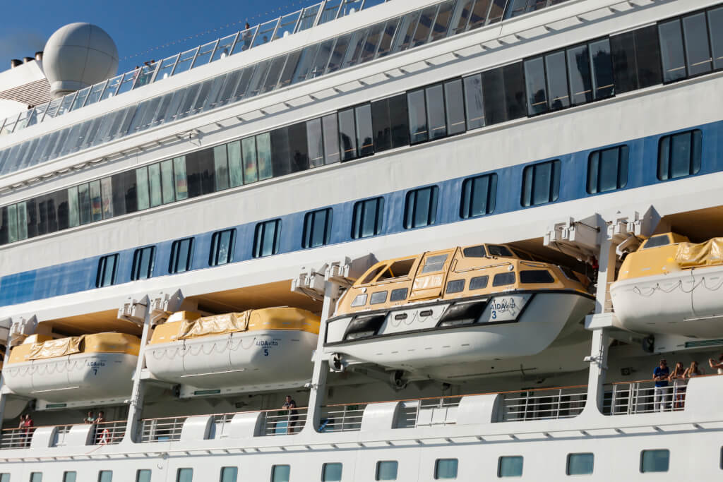 cruise ship moored to the port