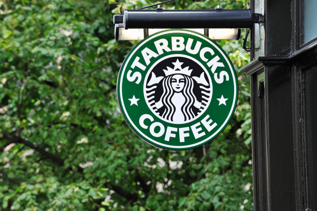 A Starbucks Coffee sign outside a Starbucks Coffee outlet