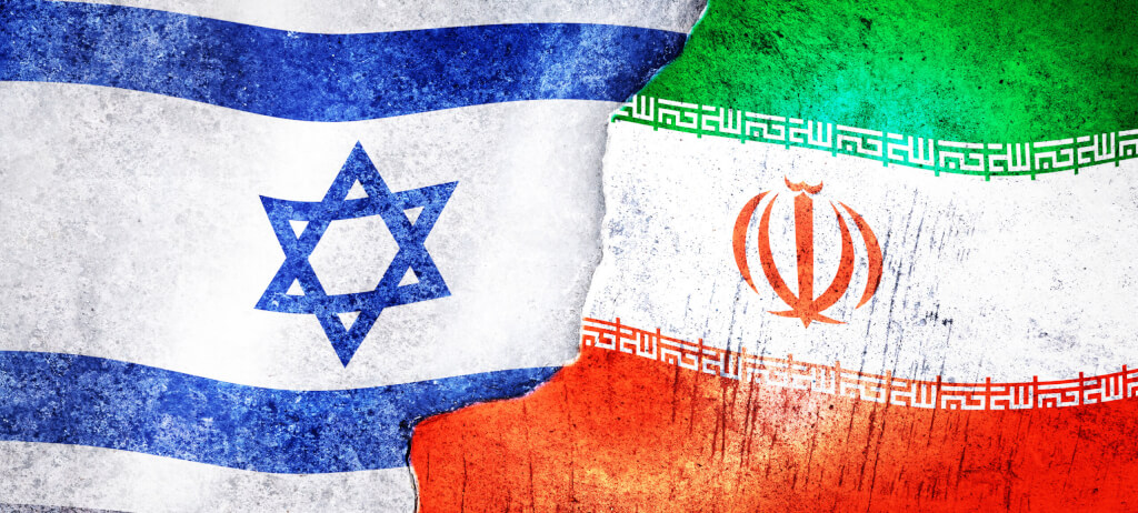 Flag of israel and Iran