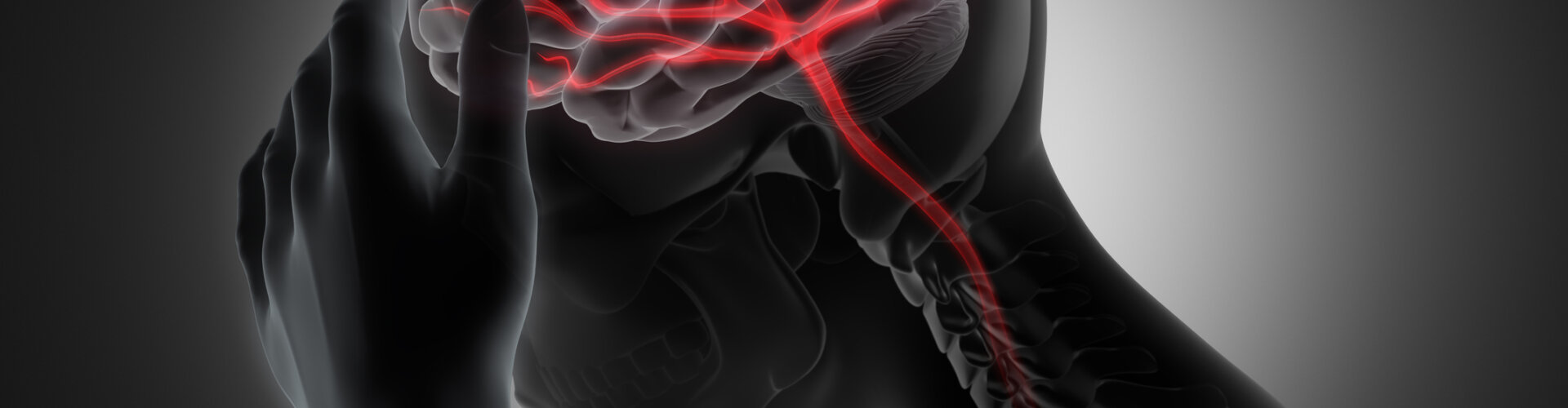 Man with heavy headache or brain stroke - conceptual artwork