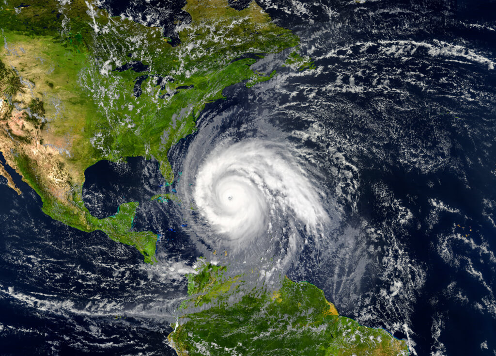 tropical hurricane approaching the USA.Elements of this image are furnished by NASA